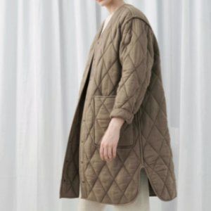 NEW Micaela Greg Long Quilted Jacket Duster Small